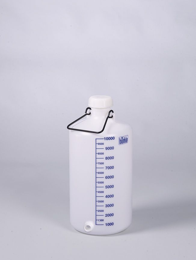 Storage bottle w/ thread. con., HDPE, 5 l, w/ cap