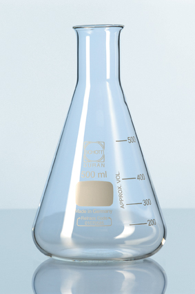 DURAN® Erlenmeyer kolbe, smal, grad., 50ml, 10stk