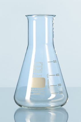 DURAN® Erlenmeyer kolbe, vid, grad., 25ml, 10stk