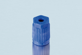 Screw Cap GL14 for hose connection, blue, 2stk