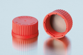 Skruelåg, GL25, PBT, u. hul, rød, PTFE, 10stk