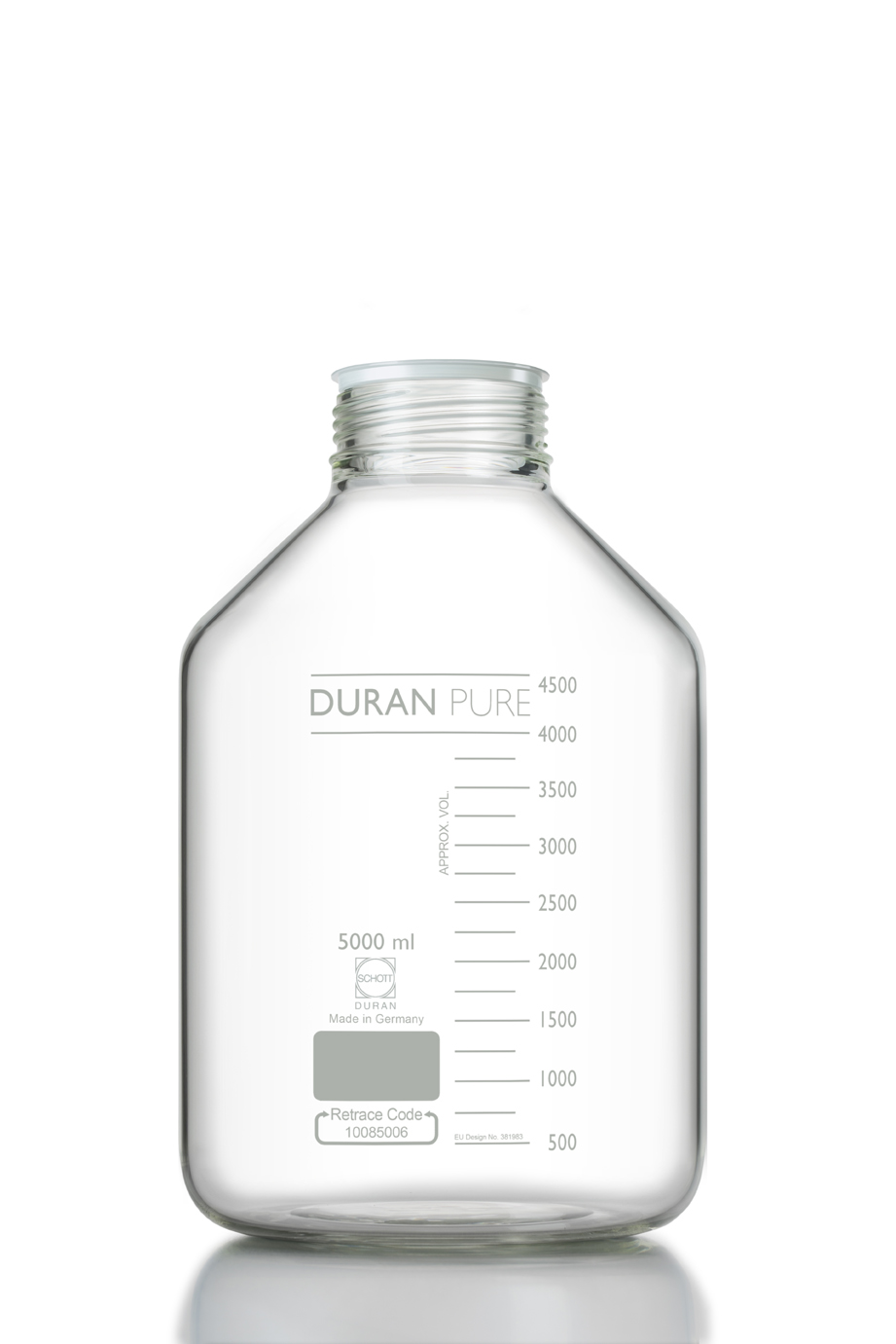 DURAN PURE flaske GLS80, klar, 5000 ml