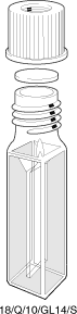 Kuvette, 18-F/GL14, Spec-Q, 10mm, 0,7ml