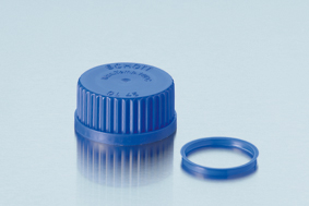Screw-lid w. lip seal, GL45, PP, blue, 10pcs