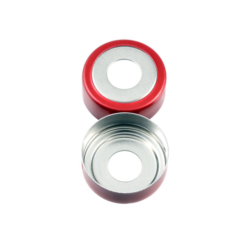 Kapsel 20mm rød alu/tin magn. sili/PTFE, 100stk