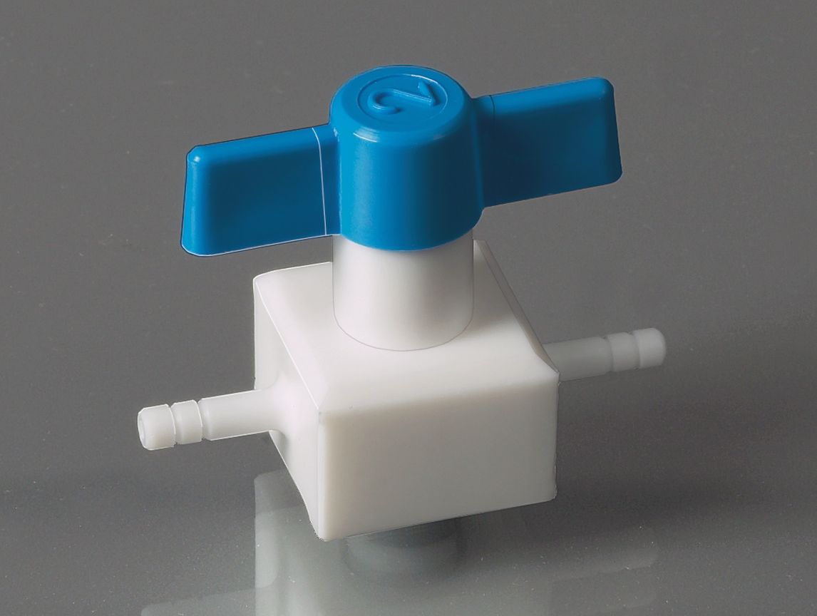 PTFE-valve, two-way, Ø4,5mm, NW 2mm, autoklav.