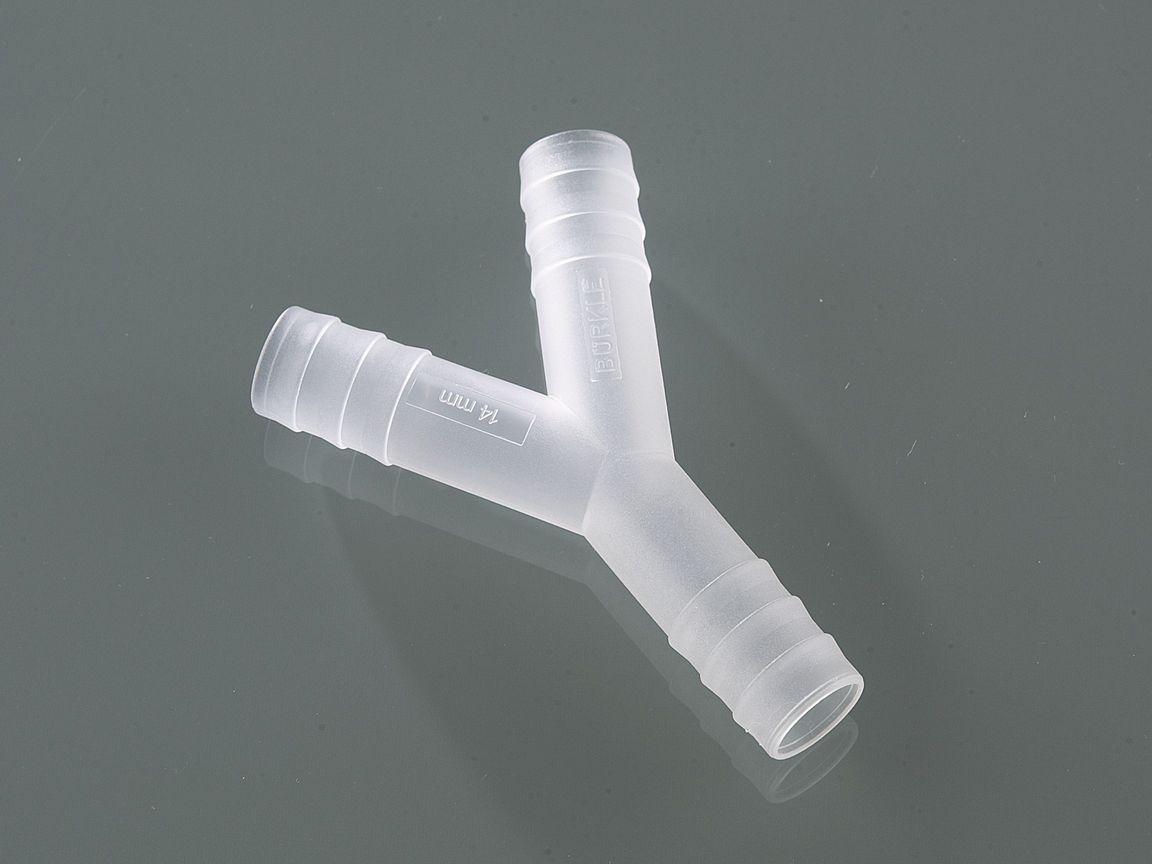 Y-connector, PVDF, f. Ø3-5mm, cyl. nozzles, 10pcs