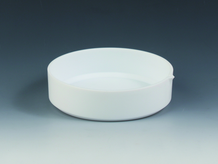 Inddampningsskål, lav, med tud, 100 ml, PTFE