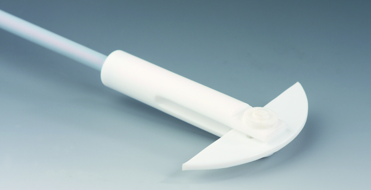 Skaft med måne, 350mm, Ø65mm, Ø6,5/8mm, PTFE