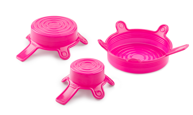 DURAN Silicone låg, 1 stk af hver str S/M/L, pink