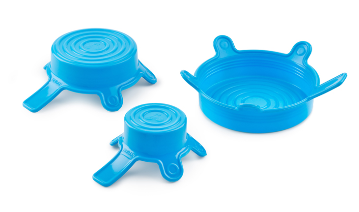 DURAN Silicone låg, 1 stk af hver str S/M/L, cyan