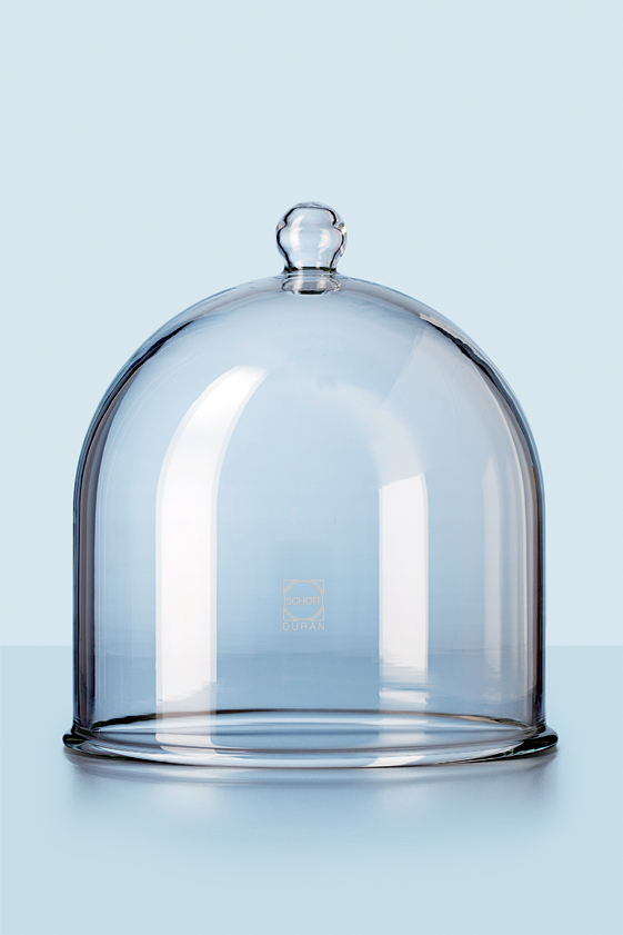 DURAN Klokke med knob, for vakuum, 250x185mm