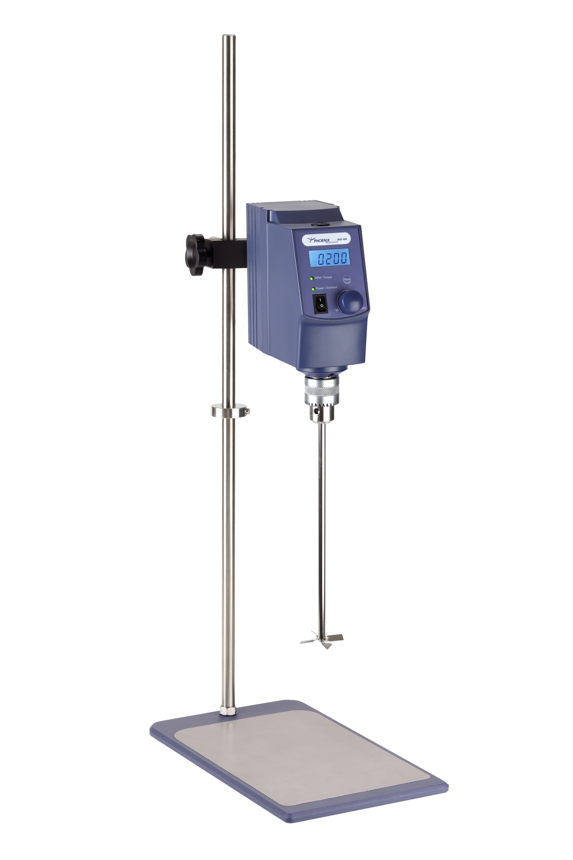 Digital overhead stirrer with backlit display, sti