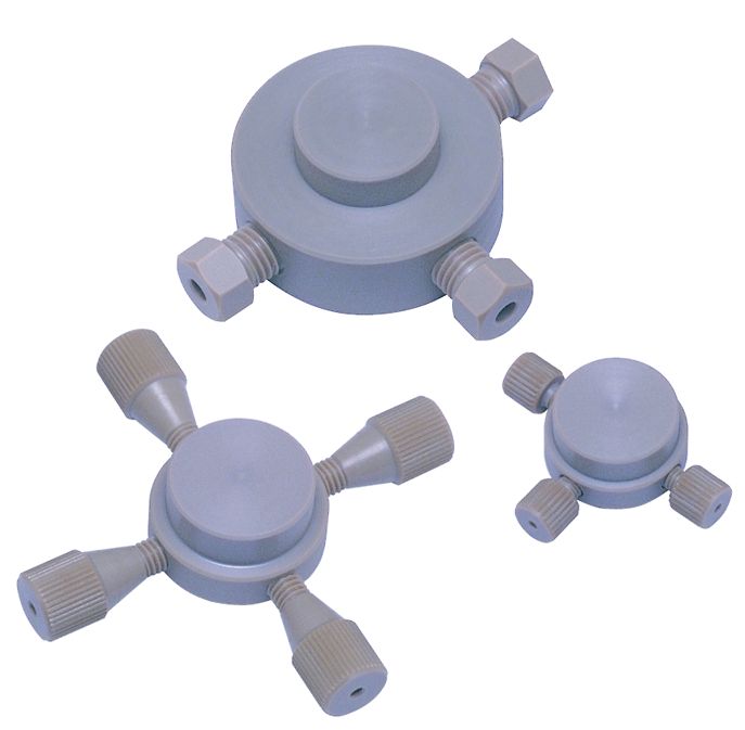 Cross 1/16", fingertight, 0,25mm bore, PEEK