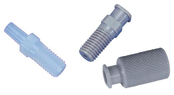 Cheminert F luer adapter-10-32, 0,75mm bore, CTFE