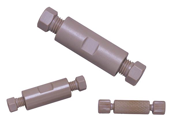 Union 1/8", hex, 1/8" through bore, PEEK