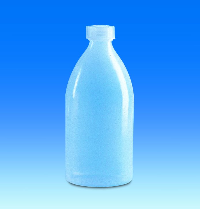 Flaske PE-LD, smal hals, inkl. låg, 10 ml, 100 stk