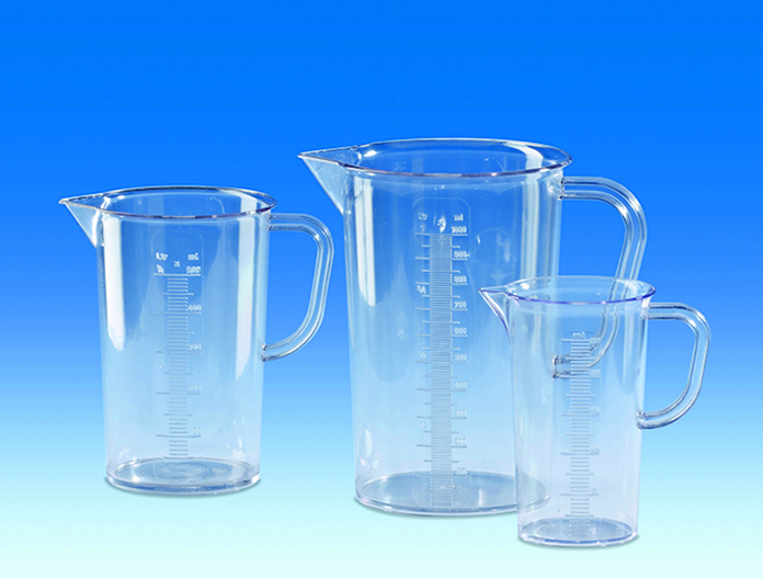 Beaker with handle 2000 ml SAN, 6 pcs