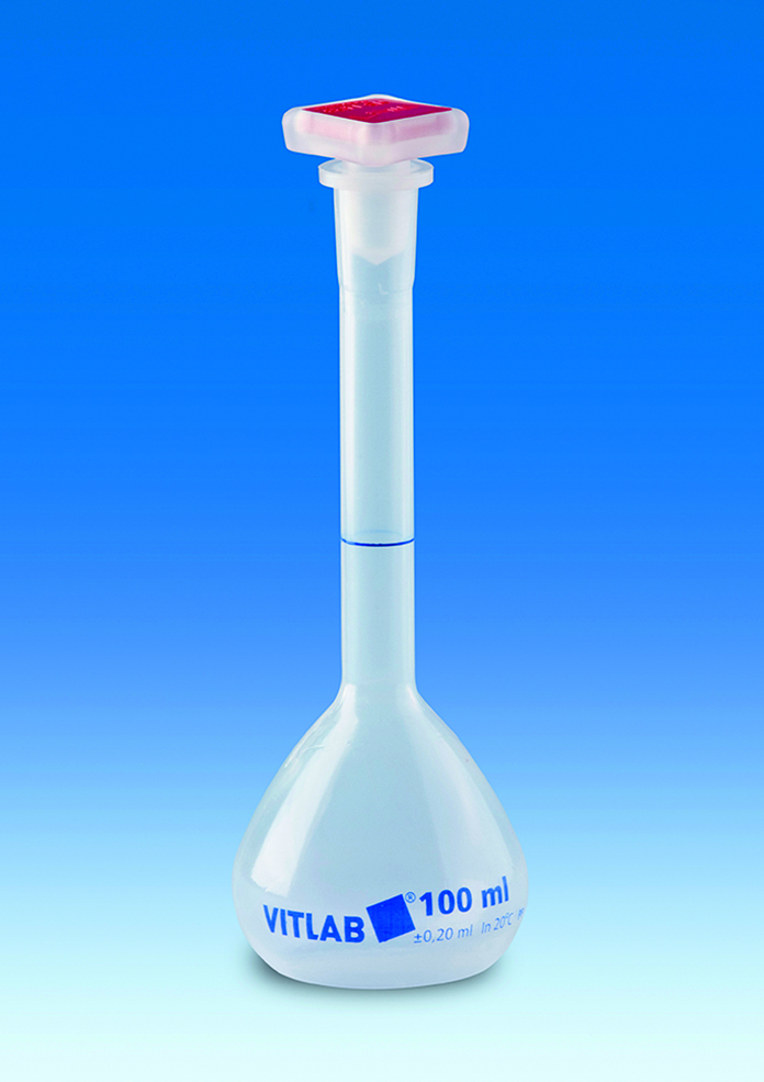 Målekolbe, PP, B, prop 19/26, PP, 250ml, 2stk