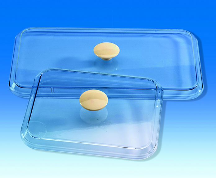 Låg for instrumentbakke, PS, håndtag, 190x150mm, 5