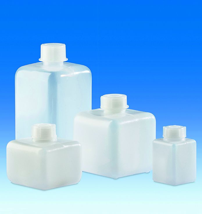 Flaske, PE-HD, skruelåg, PE-LD, firk., 100ml, 24st