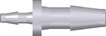 Tube connector 3,2 mm - 6,4 mm, white nylon