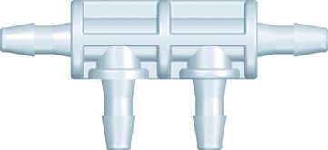 Tube connector, double L, 1,6mm, PP