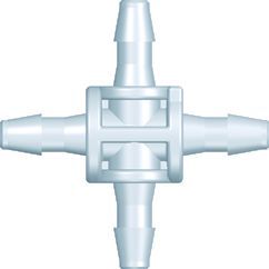 Tube connector, cross, 1,6mm, PP