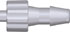 Luer lock male - 4,8 mm tubing, white nylon