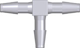 Tube connector T 6,4 mm, white nylon