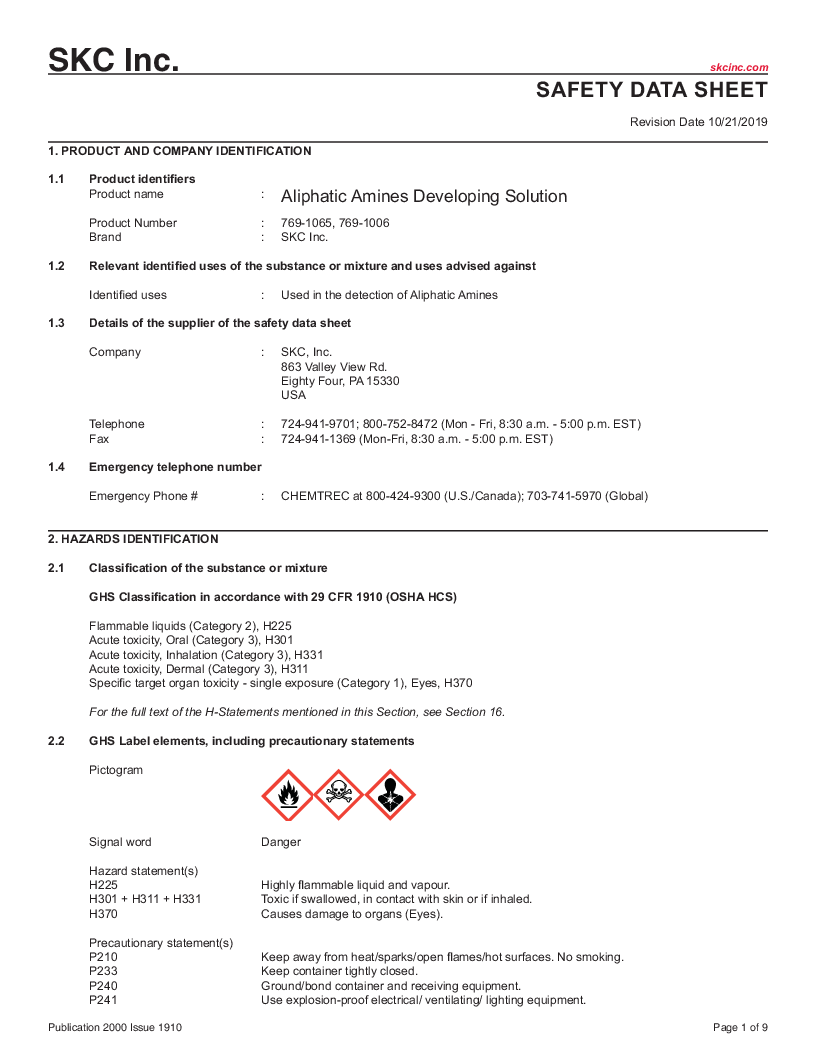 

SDS Aliphatic Amines Developing Solution ENG

