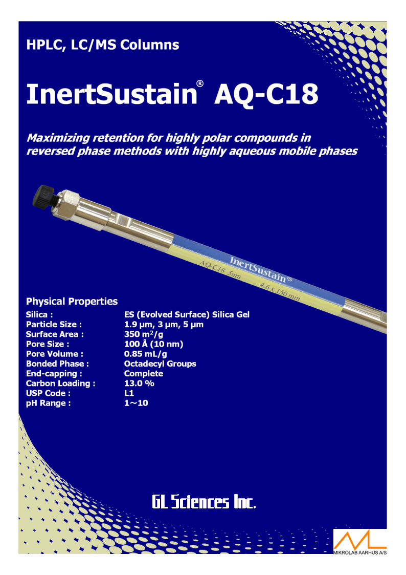 

GL Science InertSustain AQ C18 Brochure

