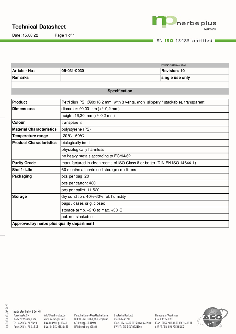 

Technical Datasheet 09 031 0030

