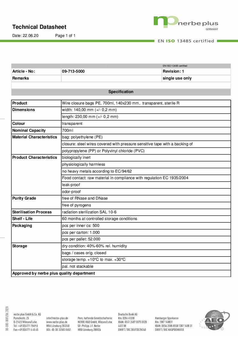 

Technical Datasheet 09 713 5000

