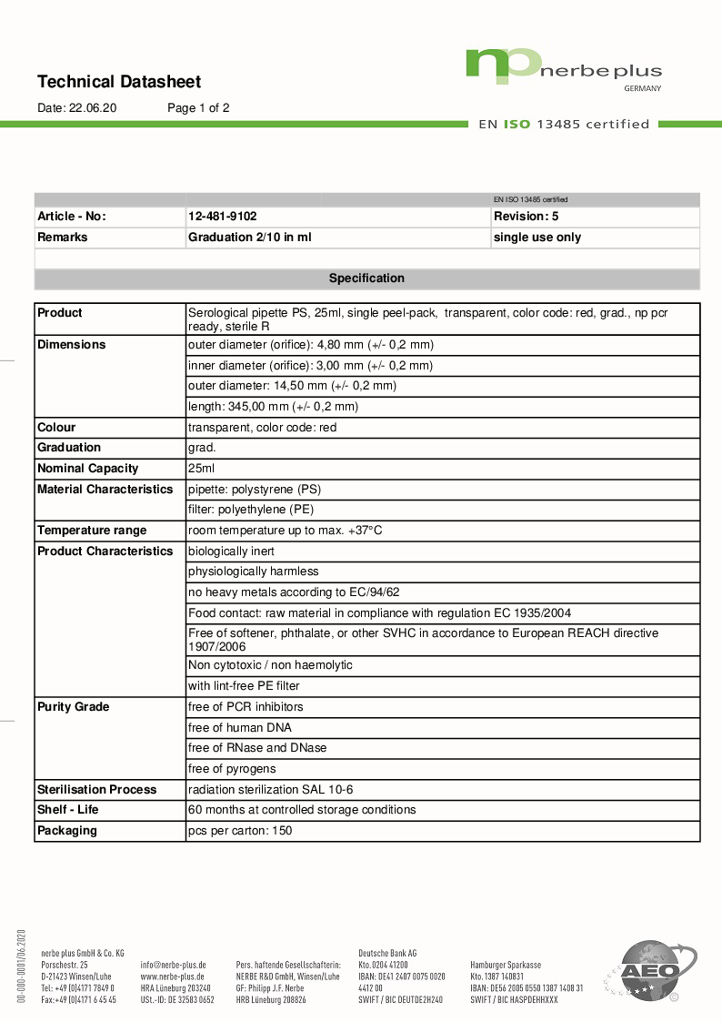 

Technical Datasheet 12 481 9102

