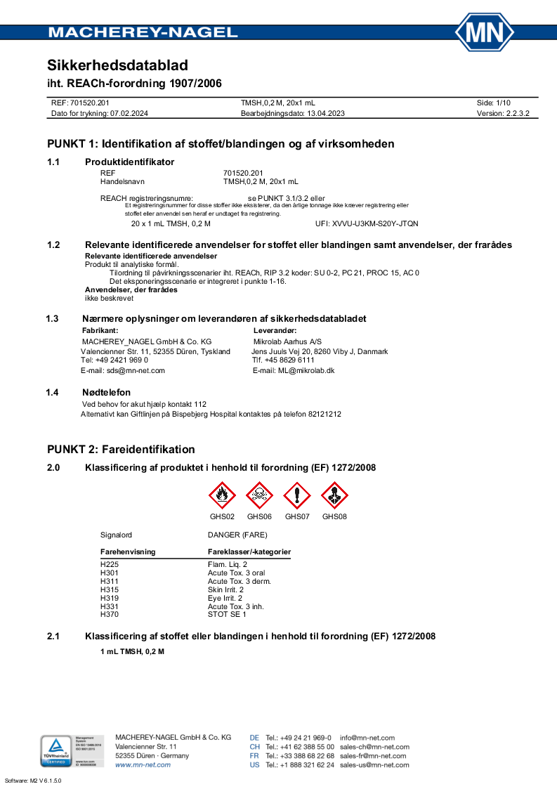 

Methylation reagent TMSH0,2 M in methanol, 20x1ml


