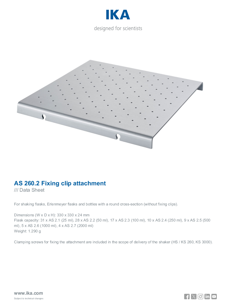 

Data Sheet AS 260.2 Fixing clip attachment

