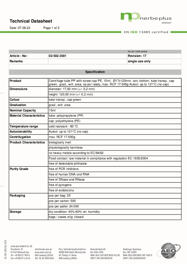 

Technical Datasheet 02 502 3001

