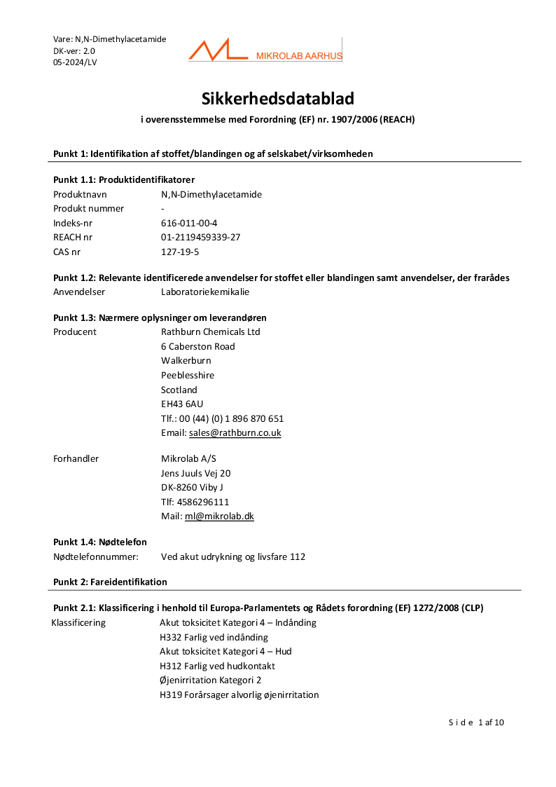 

N N Dimethylacetamide

