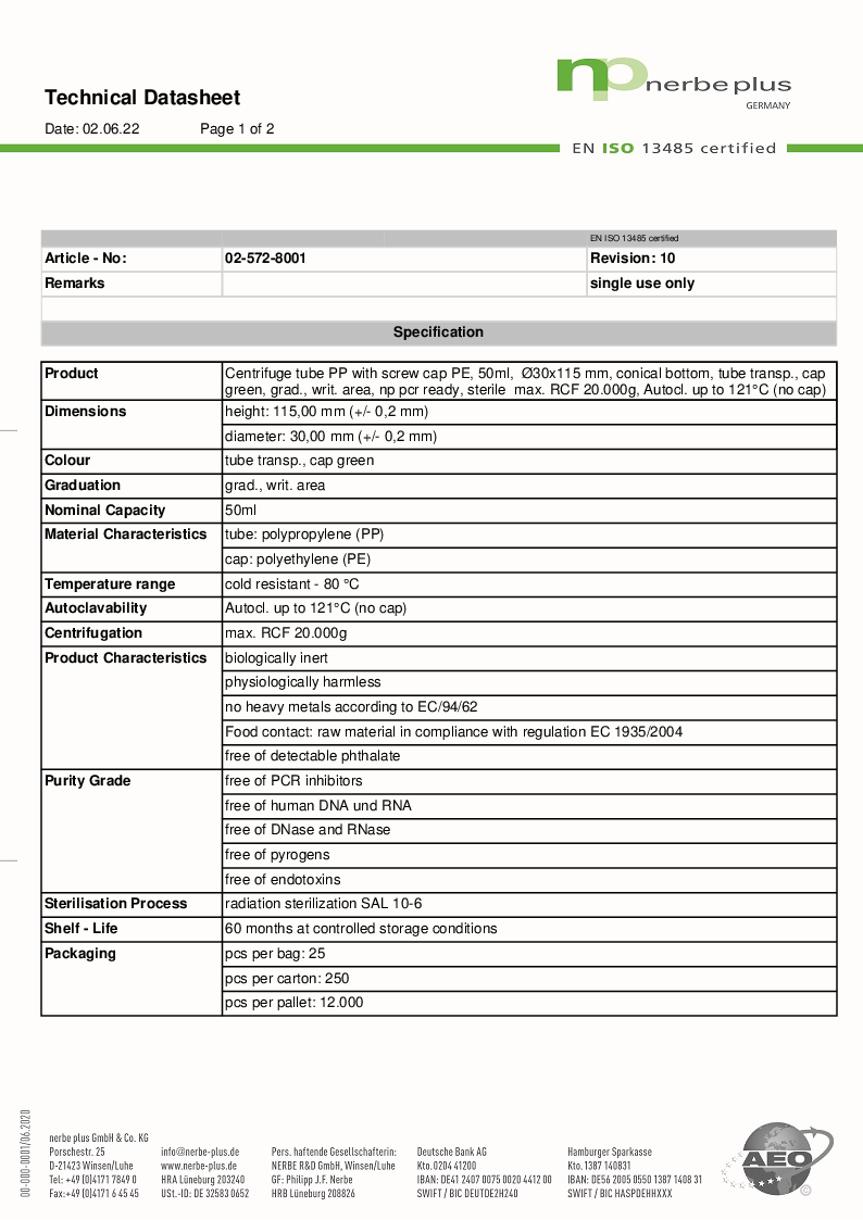 

Technical Datasheet 02 572 8001

