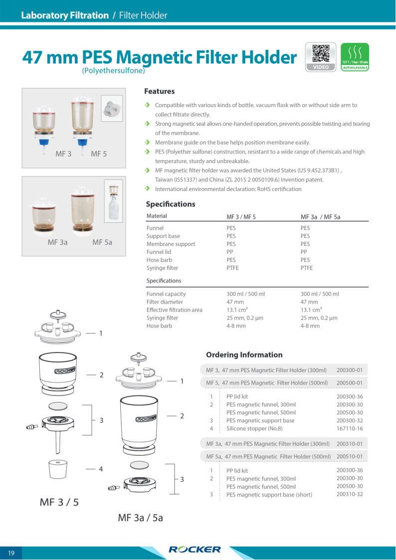 

PES Magnetic Filter Holders MF 3a and MF 5a

