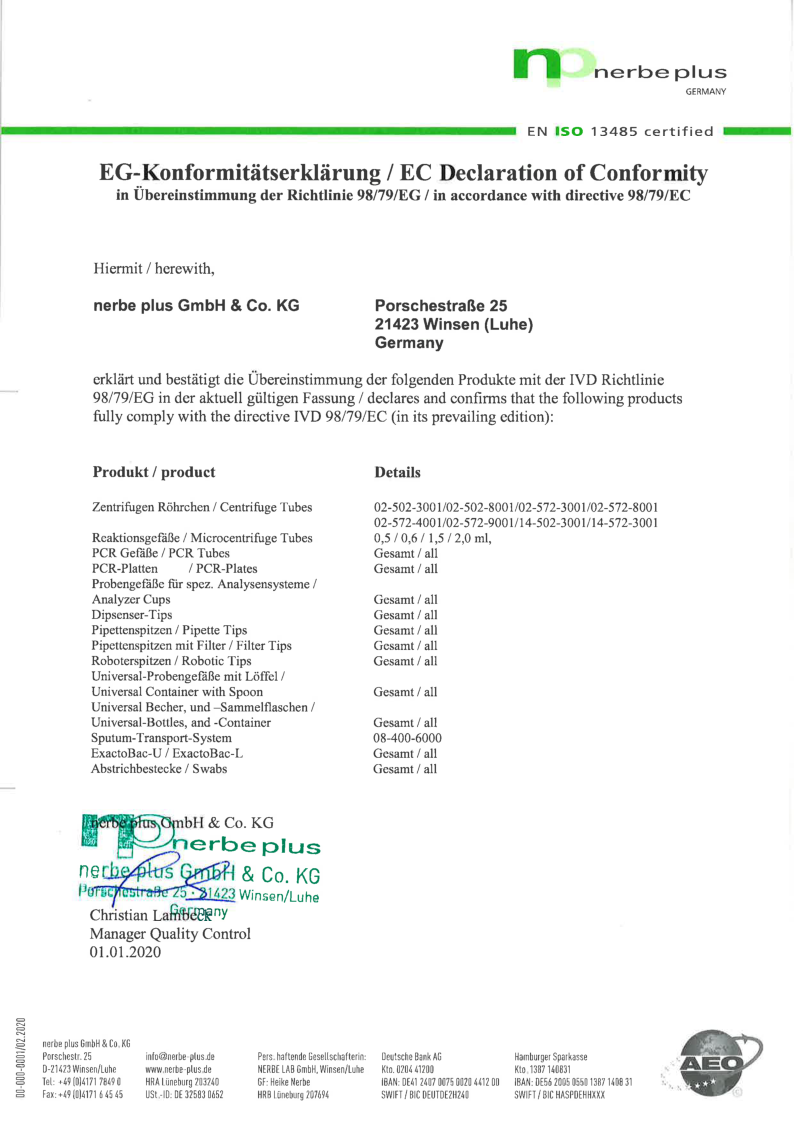 

EC Declaration of Conformity

