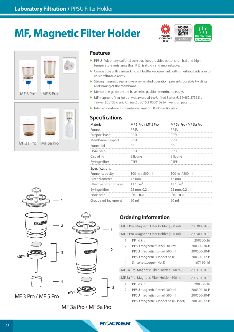 

MF 3a Pro and MF 5a Pro Magnetic Filter Holders

