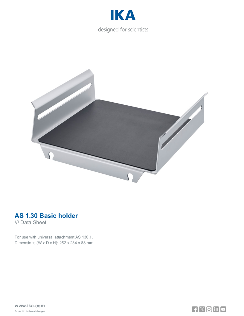 

Data Sheet AS 1.30 Basic holder

