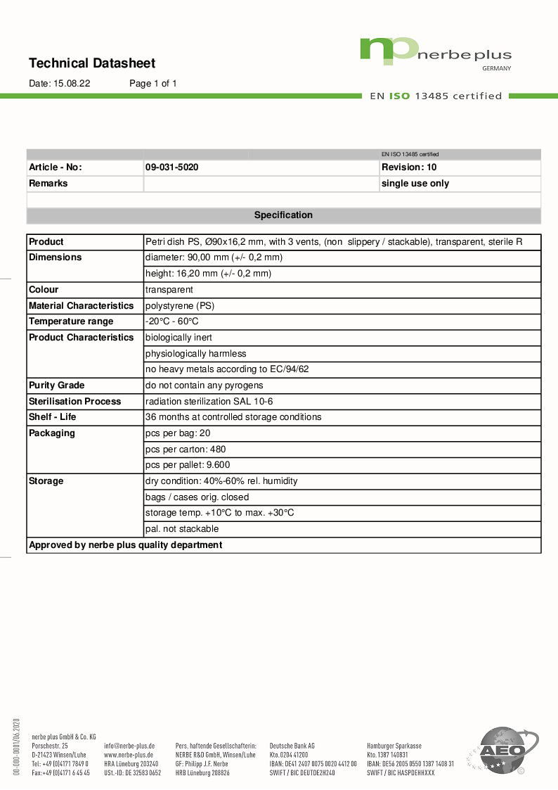 

Technical Datasheet 09 031 5020

