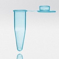 PCR tube 0.2 ml blue PP attached flat frosted cap PCR ready 20.000G