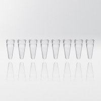 PCR tubes 0.1 ml natural PP strips w/8 tubes without caps PCR ready 6.000G low profile