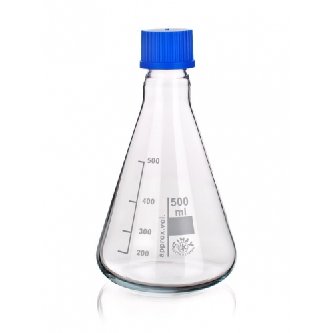 Erlenmeyer flask 500 ml with GL32 screw cap