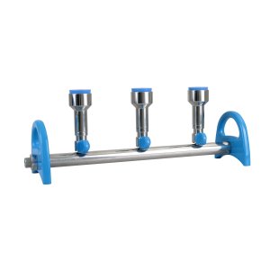 MultiVac 300-MS 3 Places S.S. Manifold  with No. 8 stopper funnel adaptor