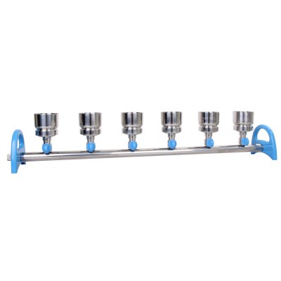 MultiVac 601-MB  6 Places S.S. Manifold with  Rocker SF. funnel adaptor 6 of 100ml SF funnel